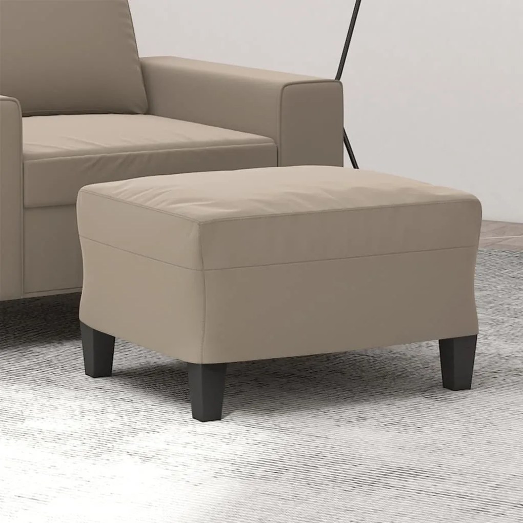 vidaXL Apoio de pés tecido de microfibra 60x50x41 cinza-acastanhado