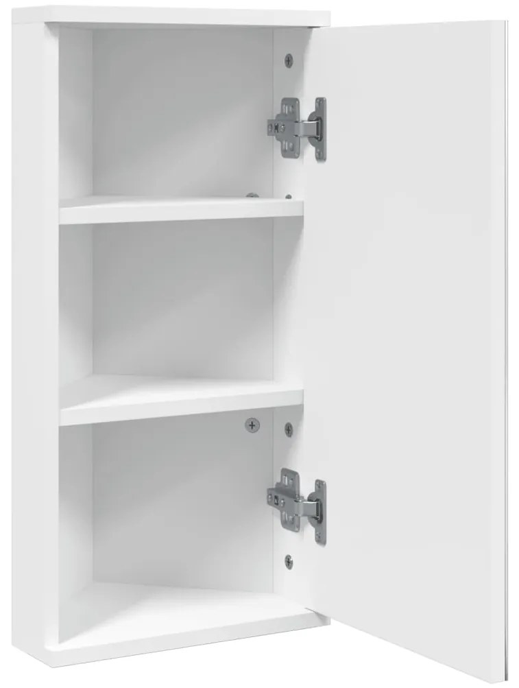 Armário espelhado de canto p/ casa de banho 30x24x60 cm branco