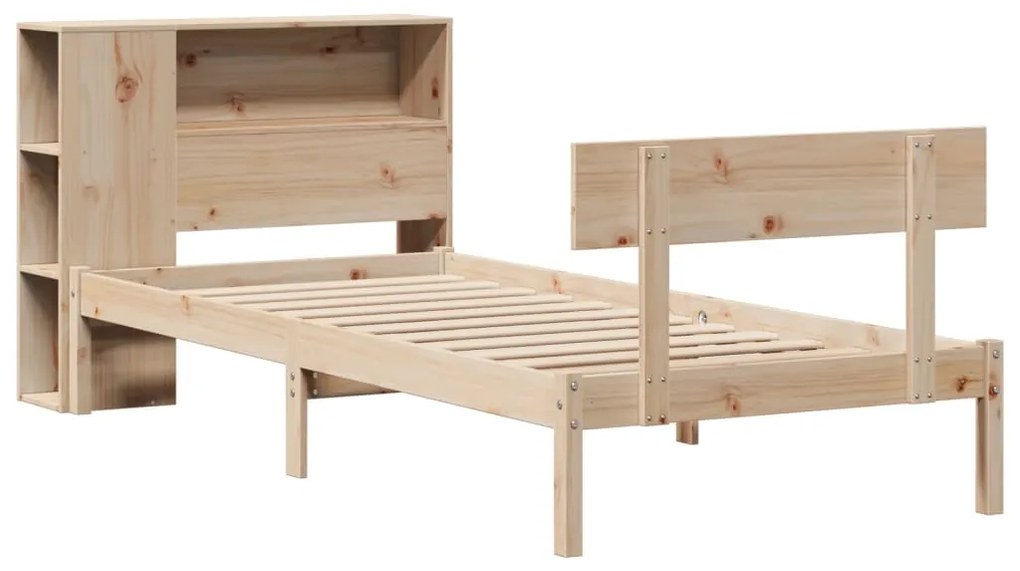 Cama com estante sem colchão 90x200 cm pinho maciço