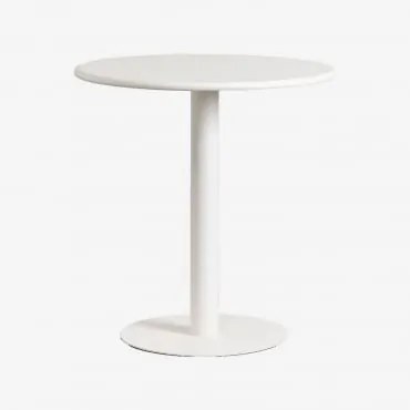 Mesa De Jardim Redonda Ø70 Cm Em Ferro Mizzi Branco Glacial - Sklum