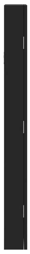 Móvel para joias de parede espelhado 30x8,5x90 cm preto