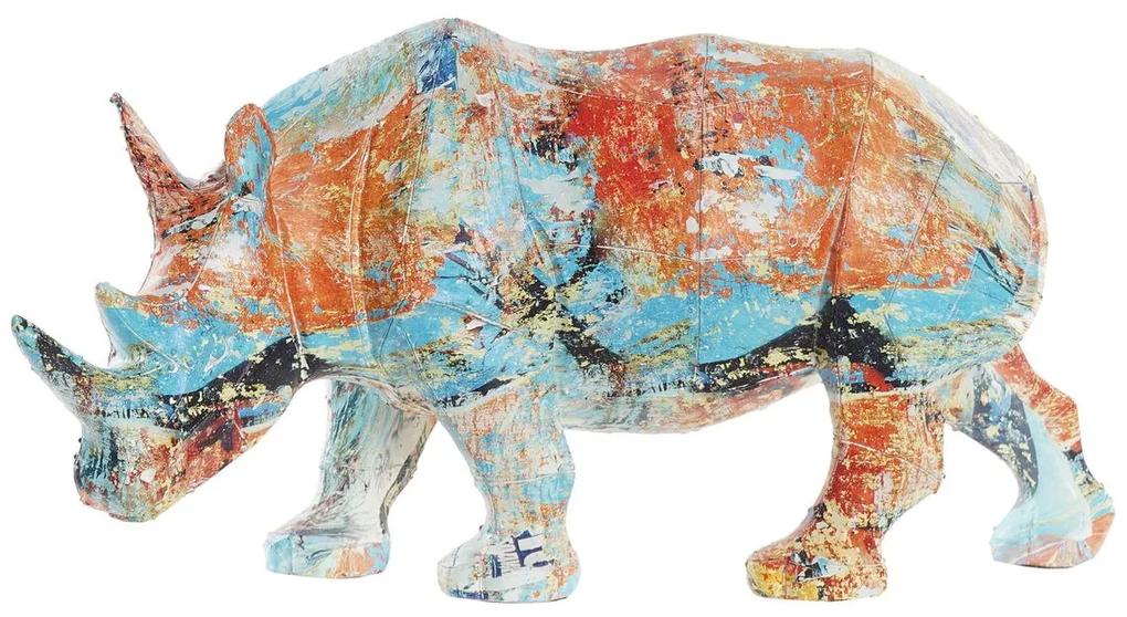 Figura Decorativa Dkd Home Decor Resina Multicolor Rinoceronte (34 X 12,5 X 16,5 cm)