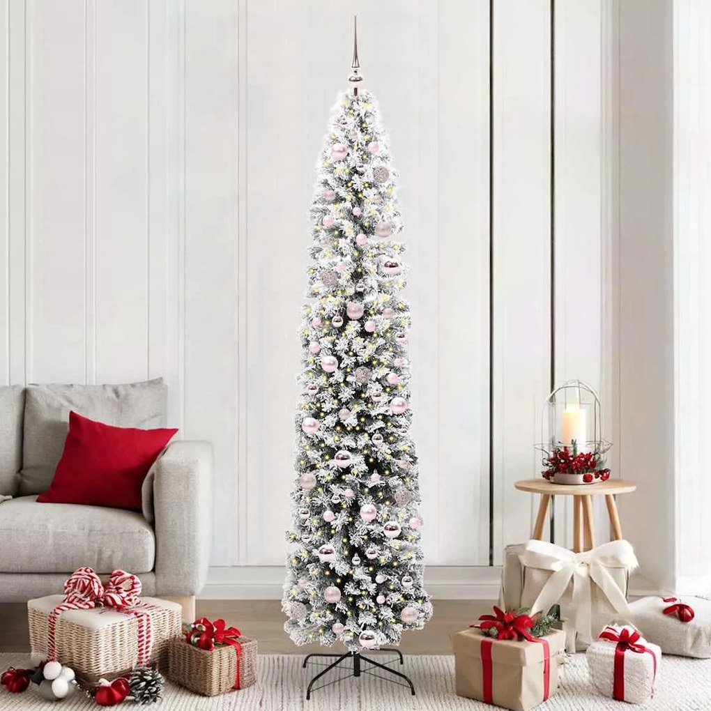 vidaXL Árvore de Natal Artificial Verde 210 cm PVC e Aço e Plástico