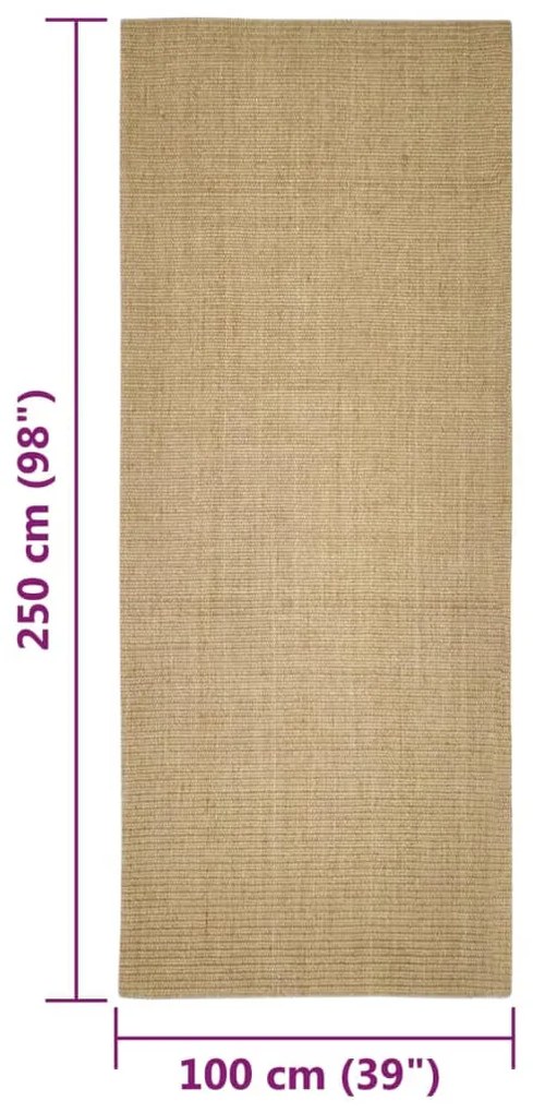 Tapete de sisal para poste arranhador 100x250 cm