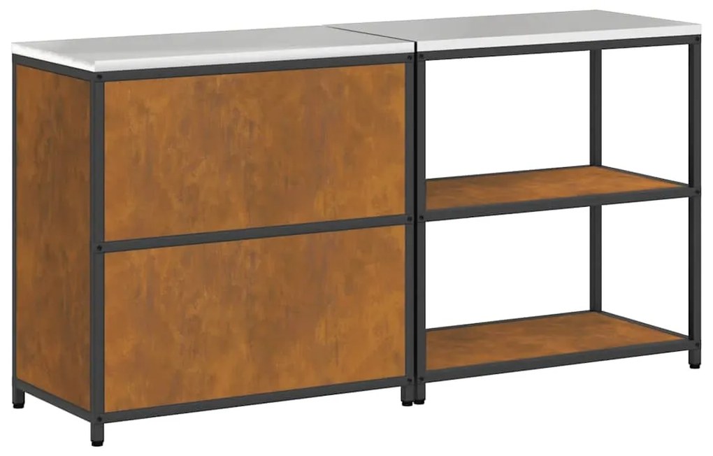 Conjunto de Armazenamento de Cozinha 2 pcs Ferro Enferrujado
