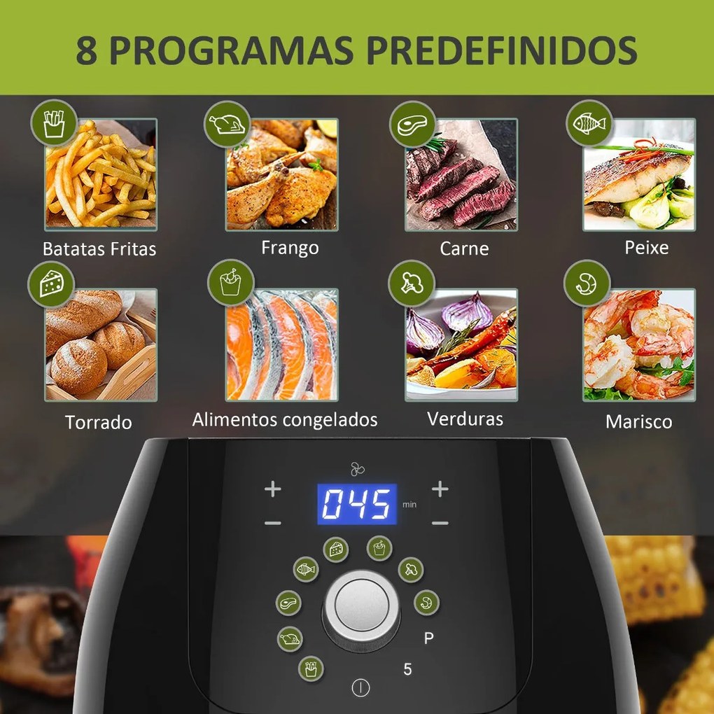 Fritadeira a Vapor de 5,5L - Design Moderno