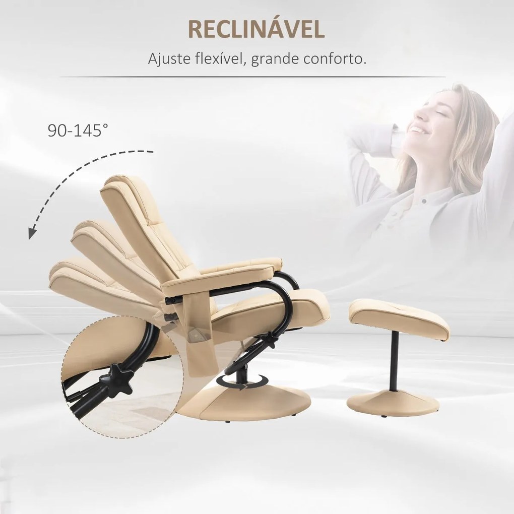 Poltrona Hion com 10 Pontos de Massagens Reclinável - Design Nórdico