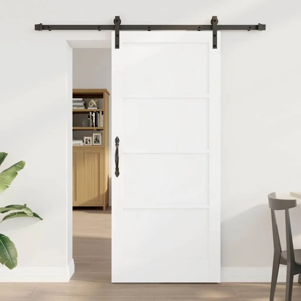 vidaXL Porta Deslizante Branco e Preto 86 x 198,5 cm