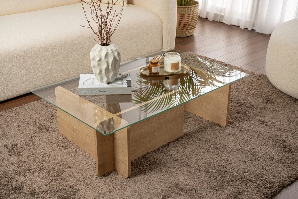 Mesa de Café Flavio - Cor Carvalho - 105x30x65 cm