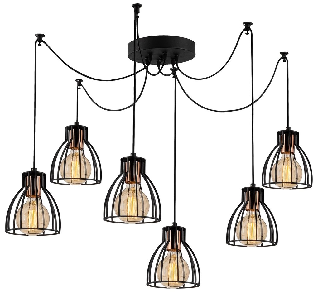 Candeeiro de Teto Kemah – Preto – Diâmetro 135 cm, Altura 106 cm
