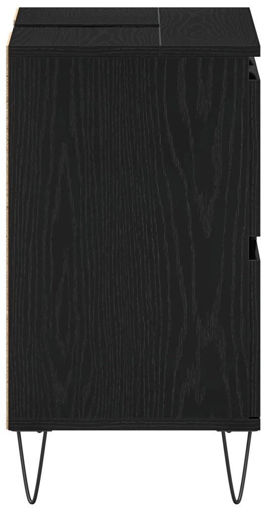 Gabinete de Pia de Banheiro vidaXL Carvalho Preto 80x33x60 cm Madeira