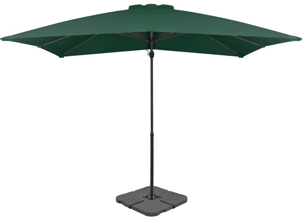 Guarda-sol de jardim com base portátil verde