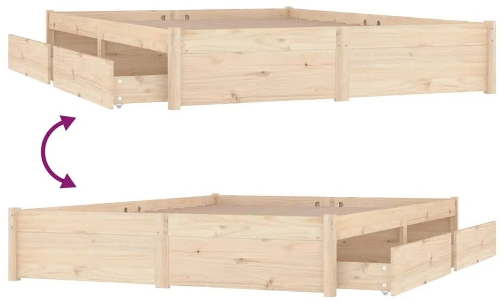 Estrutura de cama com gavetas 160x200 cm
