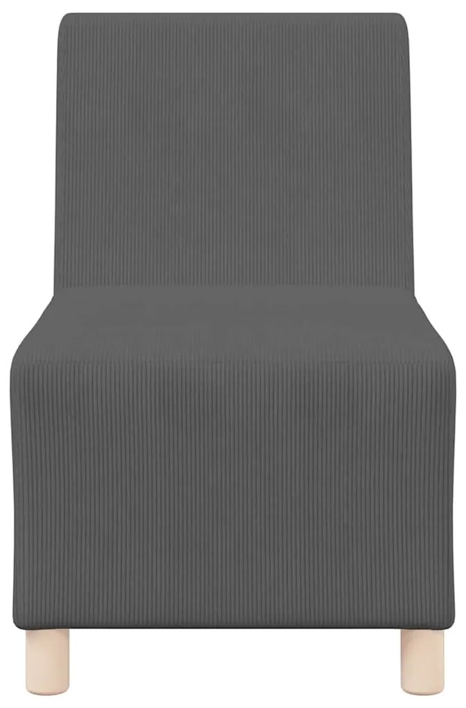 Poltrona sem braços 55 cm tecido corduroy cinzento-escuro