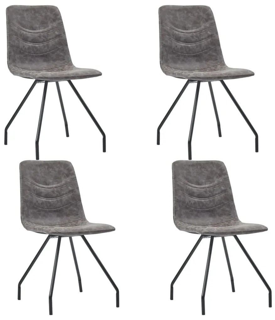 vidaXL Cadeiras de jantar 4 pcs couro artificial castanho-escuro