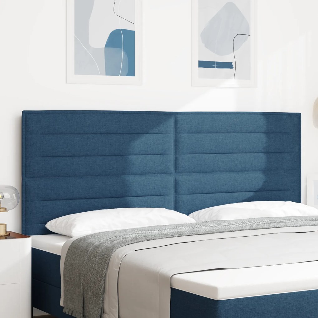 Cabeceira Design Lines Azul 200 cm Tecido