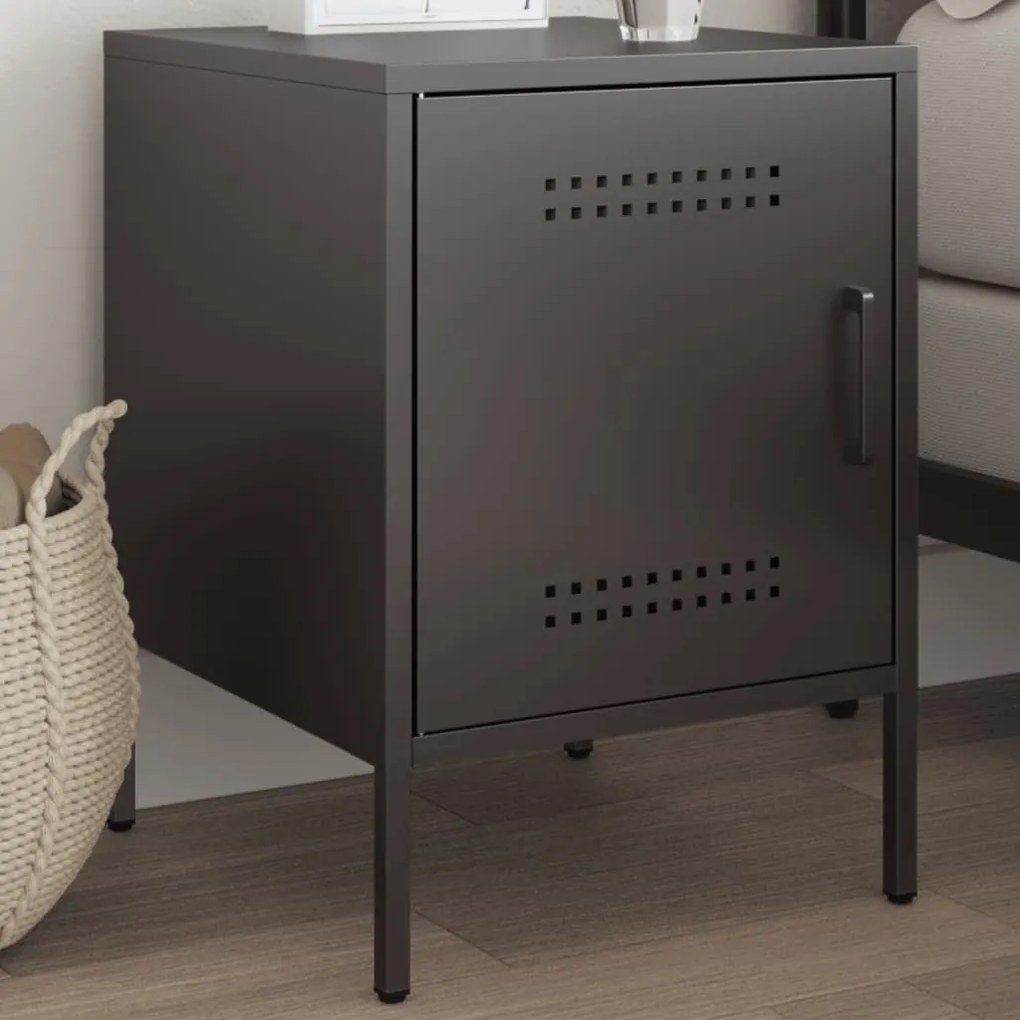 Mesa de cabeceira 36x39x50,5 cm aço preto