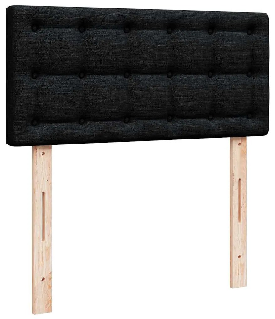 Estrutura de cama otomana com colchão preto 80x200cm tecido