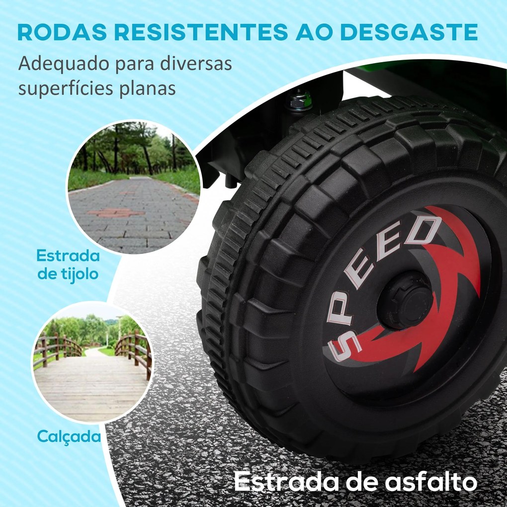 HOMCOM Quadriciclo Elétrico para Crianças com Reboque a Bateria 6V Car