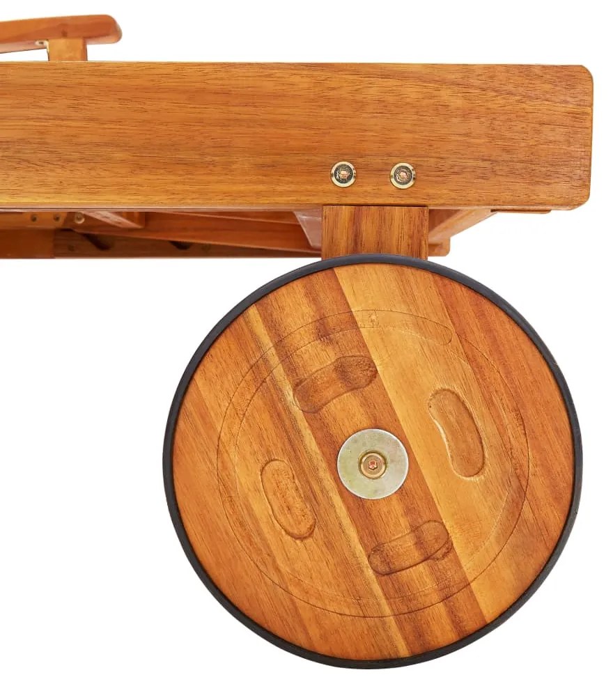 Espreguiçadeiras com mesa e almofadões 2 pcs acácia maciça