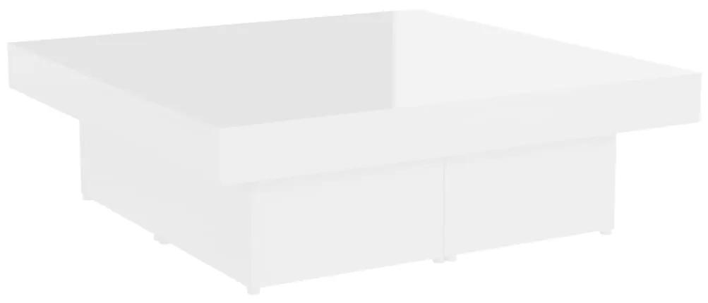 Mesa de centro 90x90x28 cm contraplacado branco brilhante