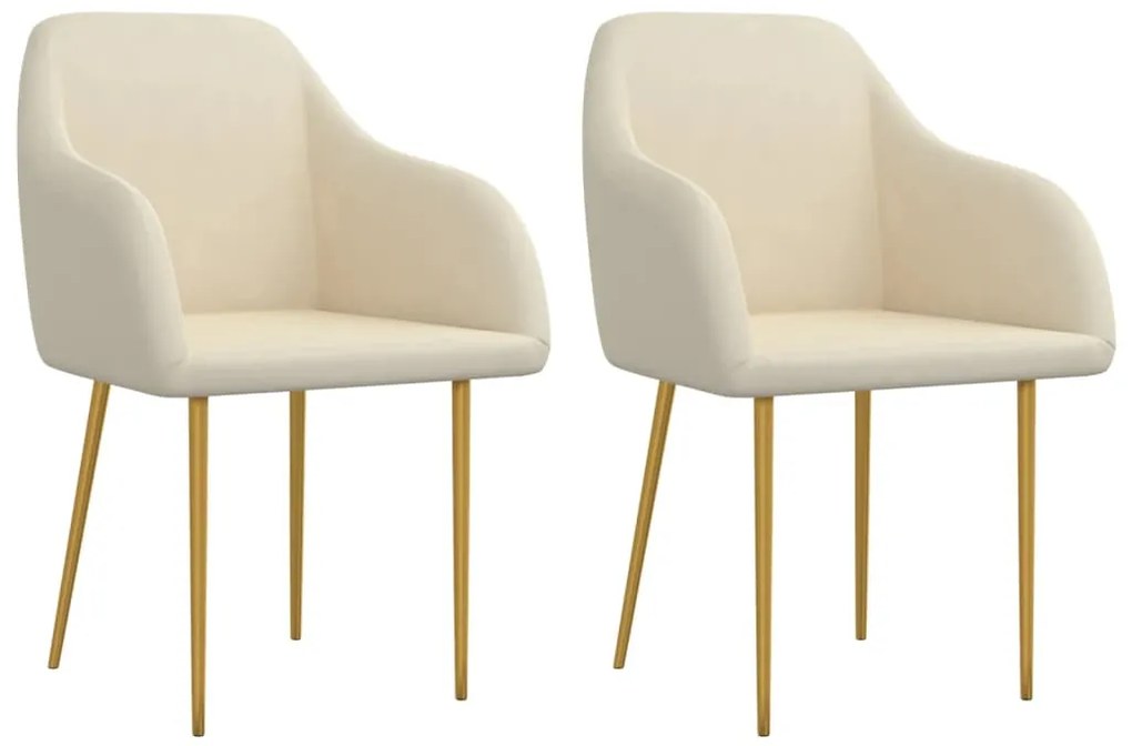 vidaXL Cadeiras de jantar 2 pcs veludo cor creme