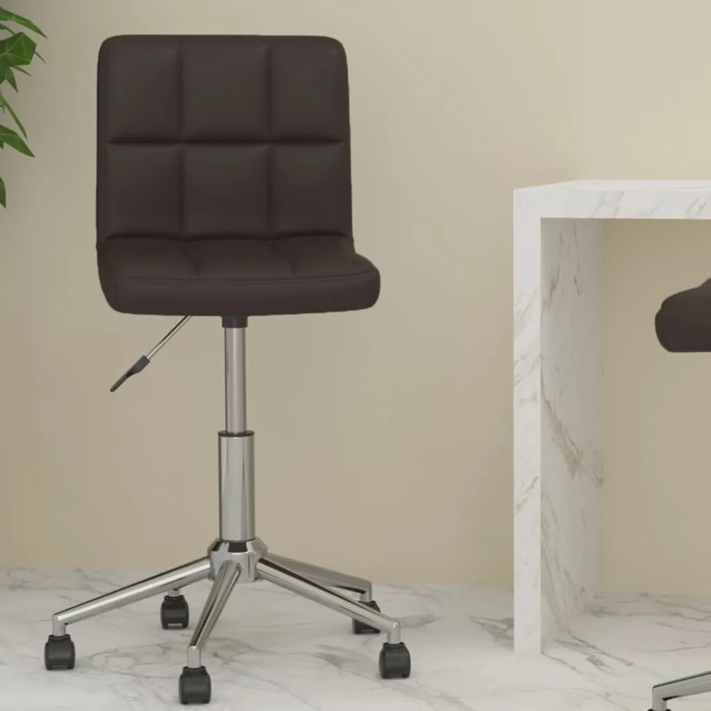 vidaXL Cadeira de escritório giratória couro artificial castanho