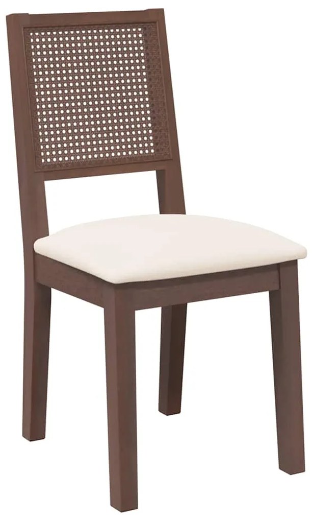 Cadeiras de jantar com almofadões 2 pcs madeira maciça castanho