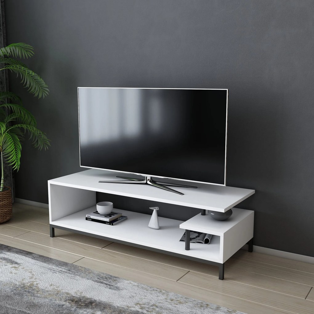 Móvel TV Reilly – Preto/Branco – 120x44,6x37,6 cm