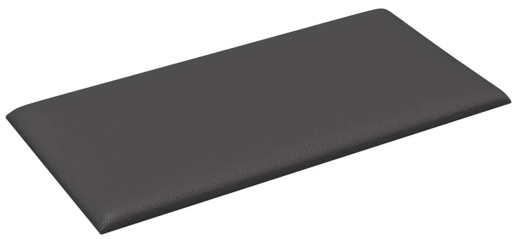 Painel de parede 12 pcs 60x30 cm couro artificial 2,16 m² cinza