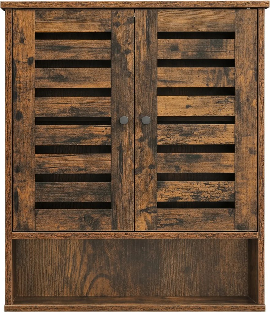 Armário de parede casa de banho, design vintage 60 x 20 x 70 cm castanho