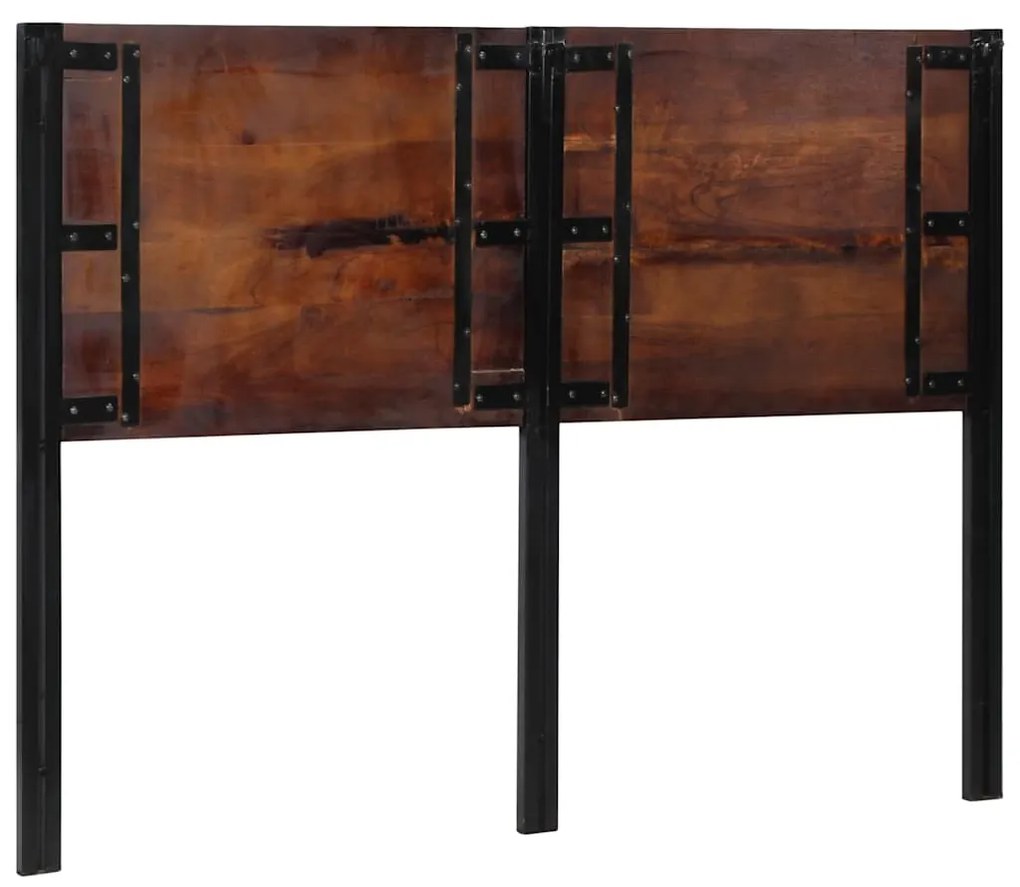 Cabeceira de cama 140 cm madeira recuperada maciça/ferro