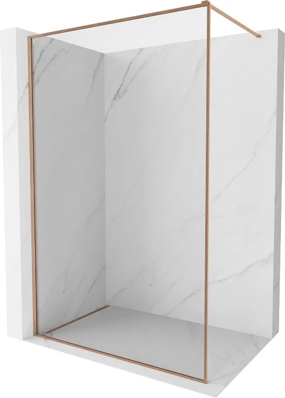 Mexen Kioto-XF divisória de duche Walk-in com moldura 60 x 202 cm, transparente 10 mm, cobre escovado - 800-060-104-65-00-X