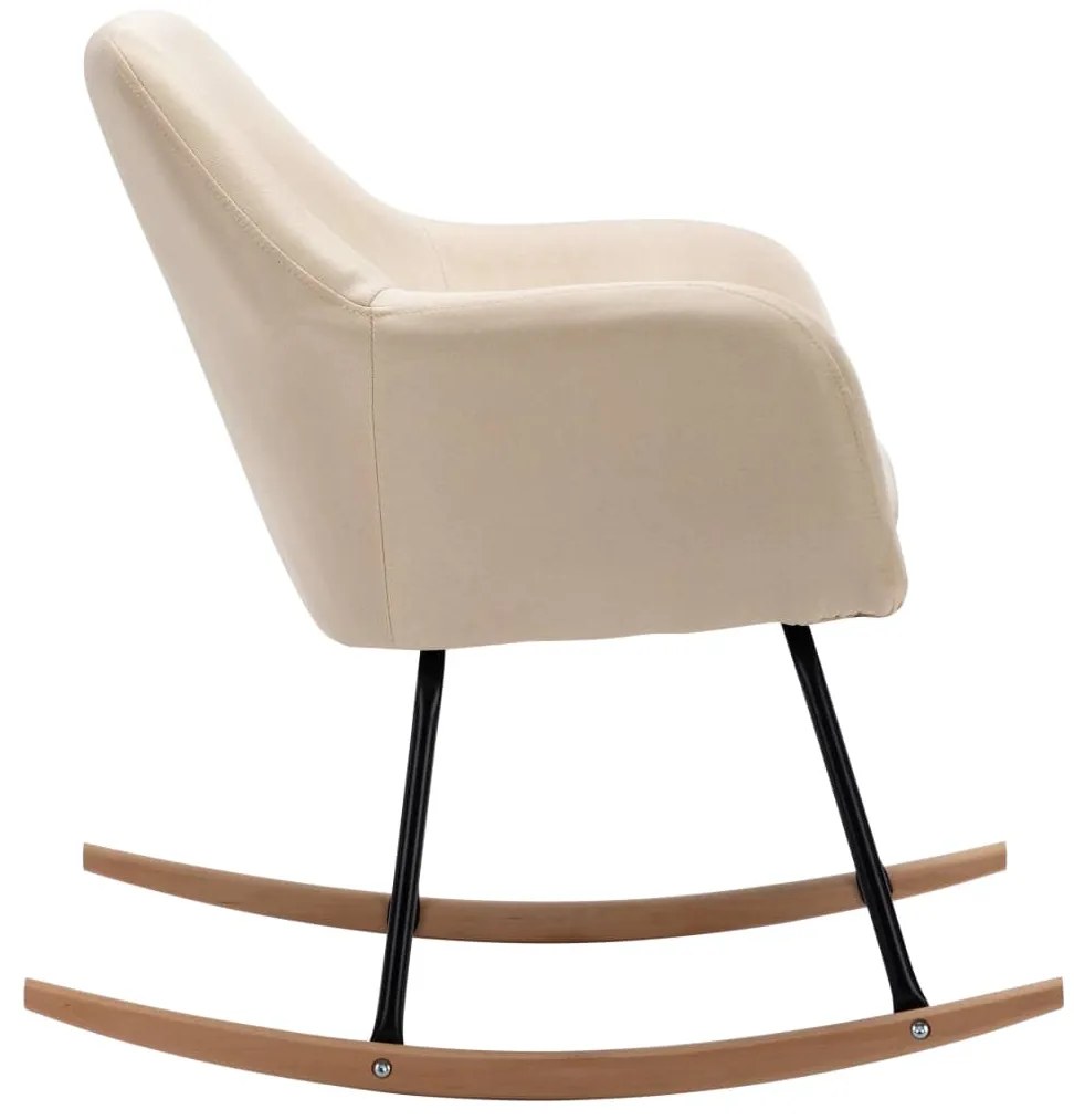 Cadeira de Baloiço Home em Tecido Creme - Design Nórdico