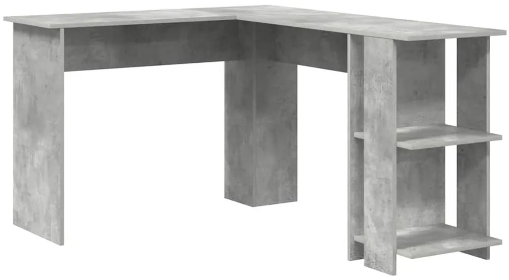 Mesa de Canto com Armazenamento em Concreto Cinza 140x113,5x75cm