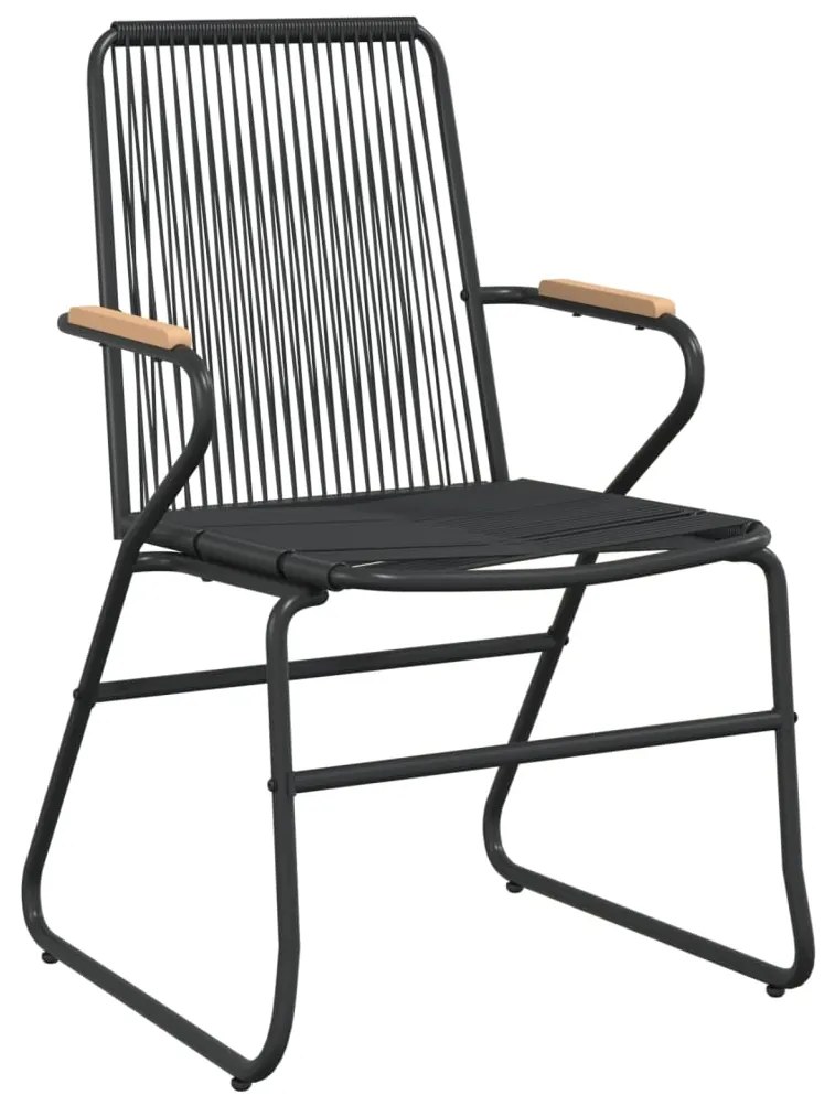 Cadeiras de jardim 2 pcs 58x59x85,5 cm vime de PVC preto