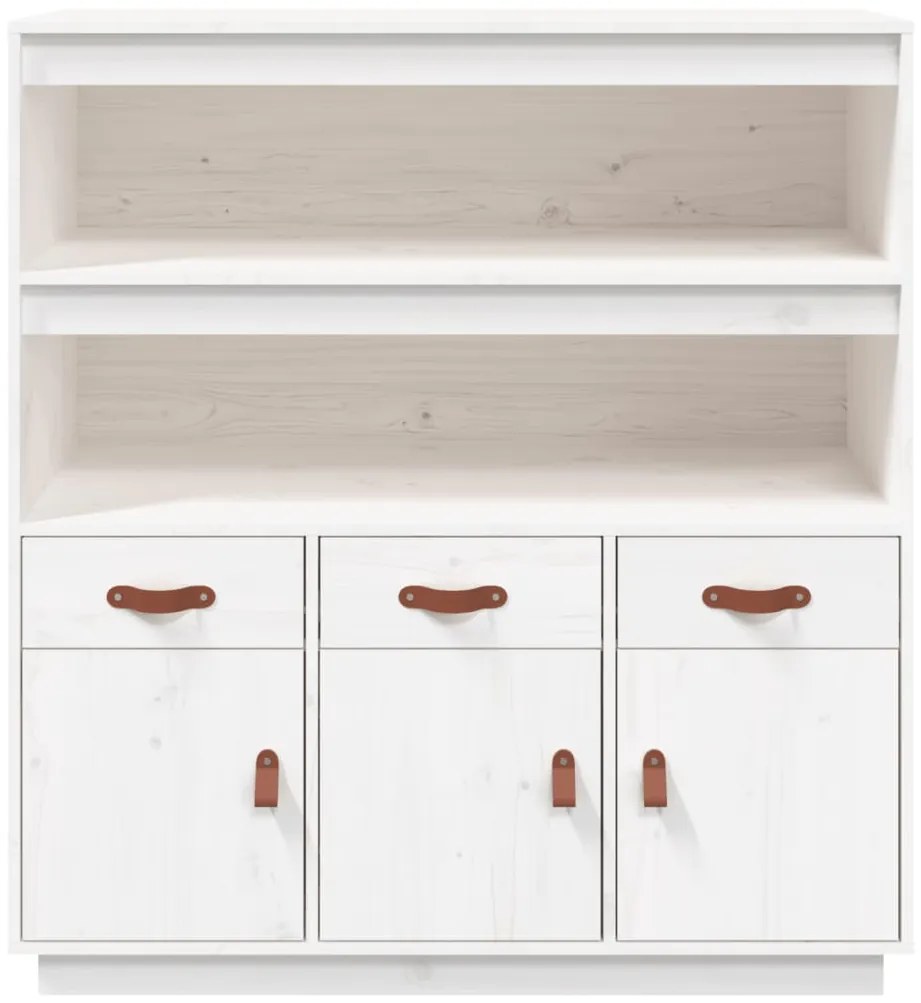 Aparador alto 100x40x108,5 cm pinho maciço branco