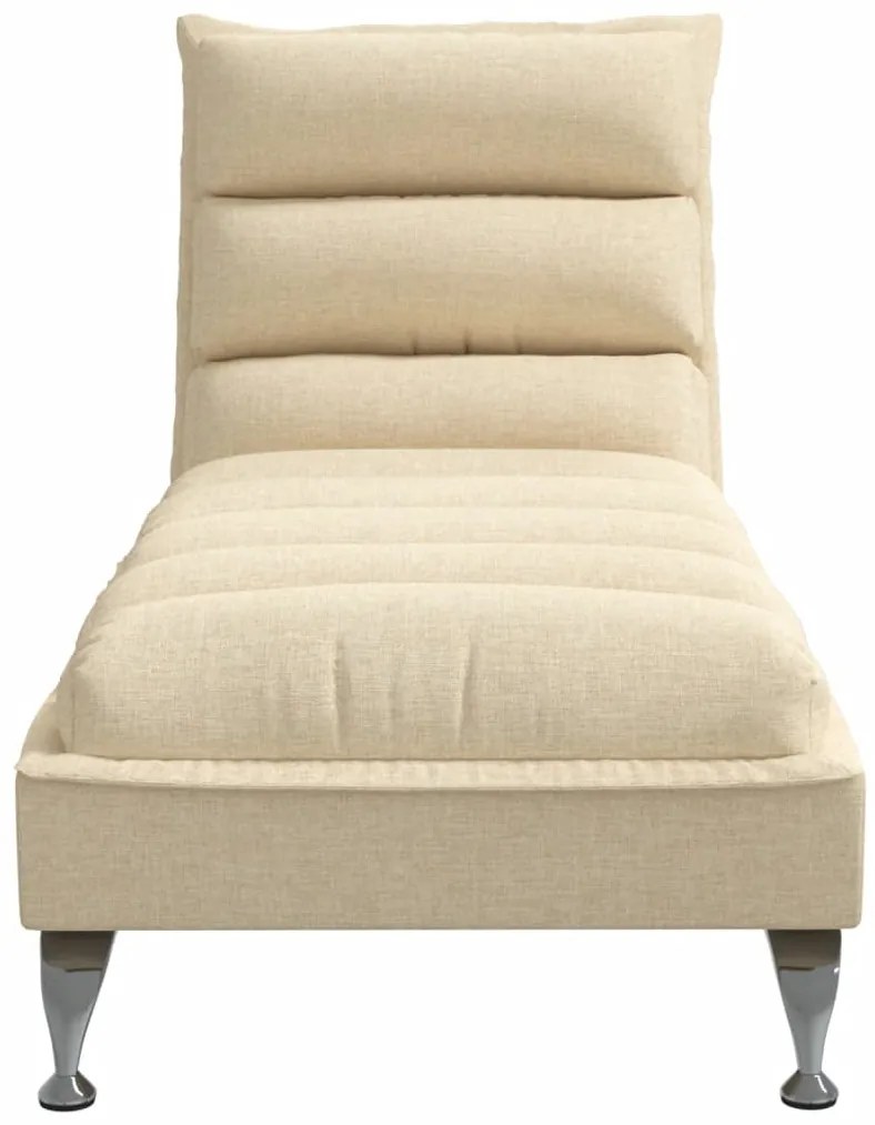 Chaise lounge com almofadões tecido creme