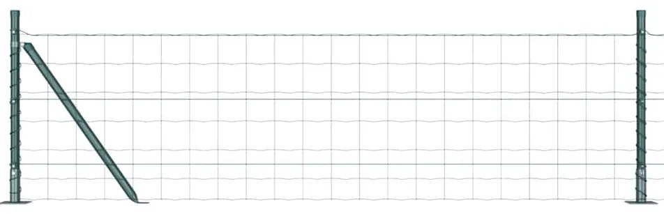 Cerca Euro com 13 postes flangeados, 0,4 x 25m em aço galvanizado