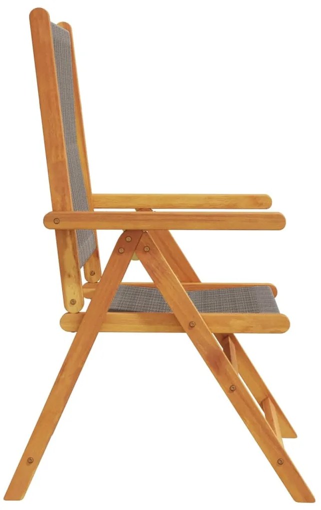 Cadeiras de jardim reclináveis 8 pcs acácia maciça cinzento
