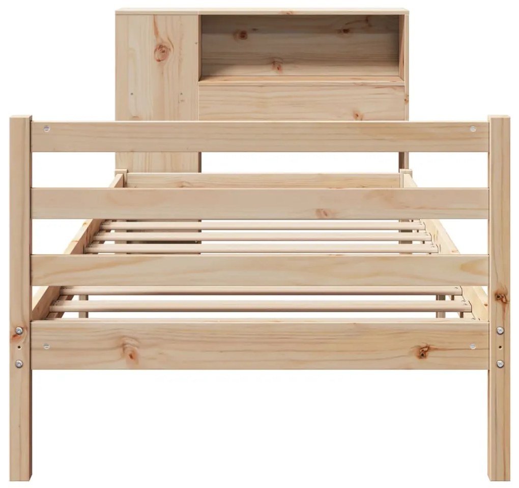 Cama com estante sem colchão 90x200 cm pinho maciço