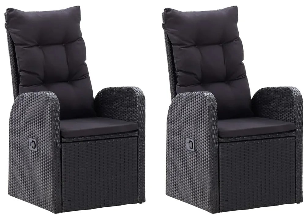 5 pcs conjunto de jantar para jardim preto