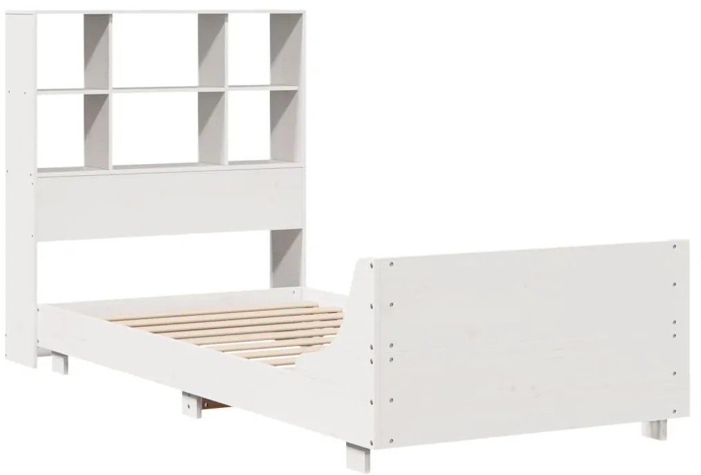 Cama sem colchão 90x200 cm madeira de pinho maciça branco