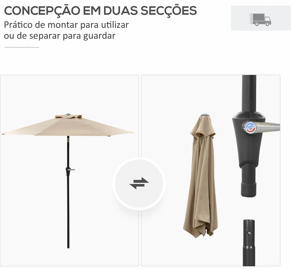 Chapéu de Sol de Jardim Ø230x216 cm Chapéu de Sol de Terraço com Teto