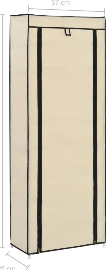 Sapateira com cobertura 57x29x162 cm tecido creme