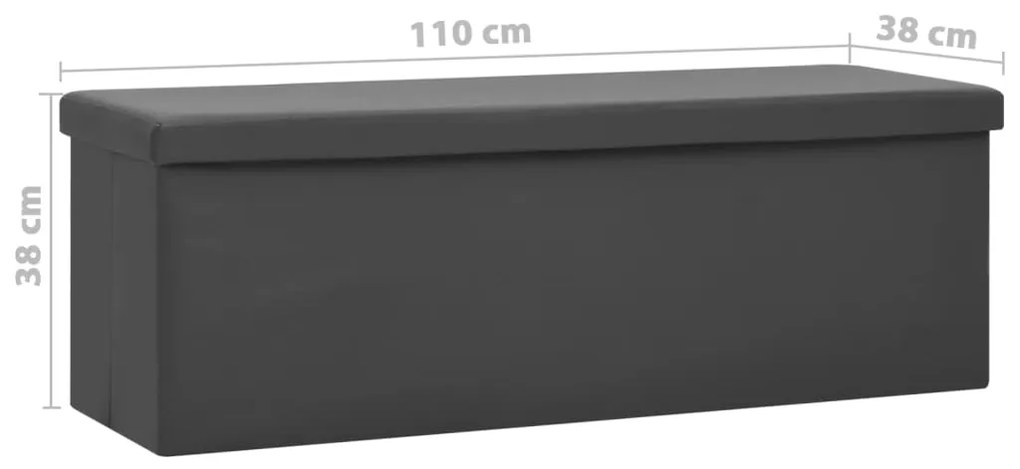 Banco de arrumação dobrável PVC cinzento
