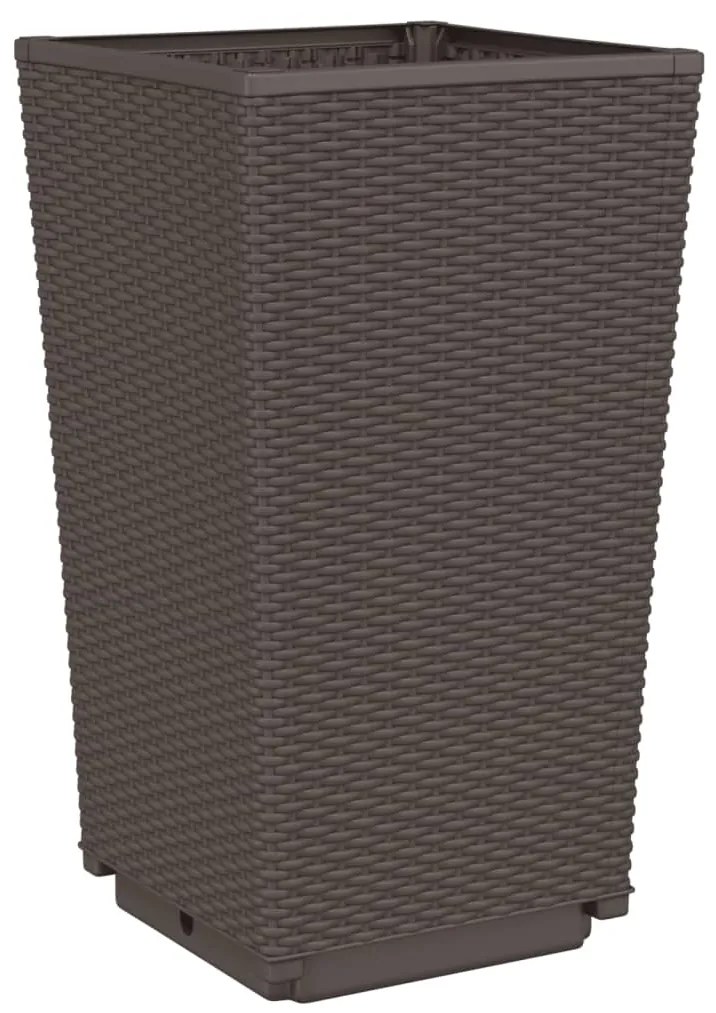 Vasos/floreiras 2 pcs 32,5x32,5x57 cm PP castanho