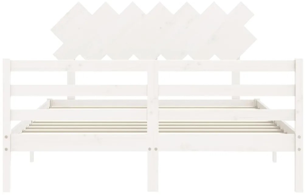 Estrutura de cama King Size com cabeceira madeira maciça branco