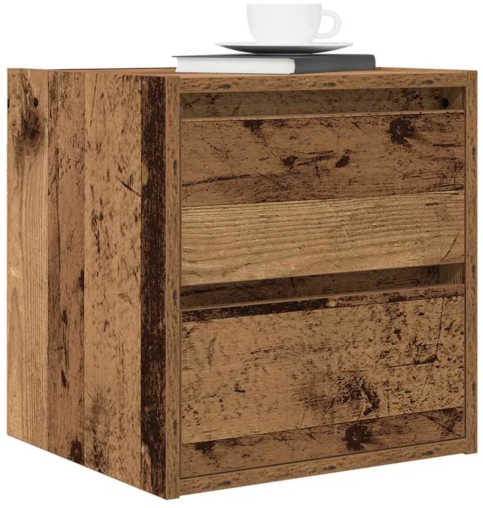 Mesa de cabeceira de parede 38x34x40 cm cor madeira velha