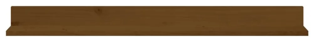 Prateleiras de parede 2pcs 110x11x9cm pinho maciço castanho-mel